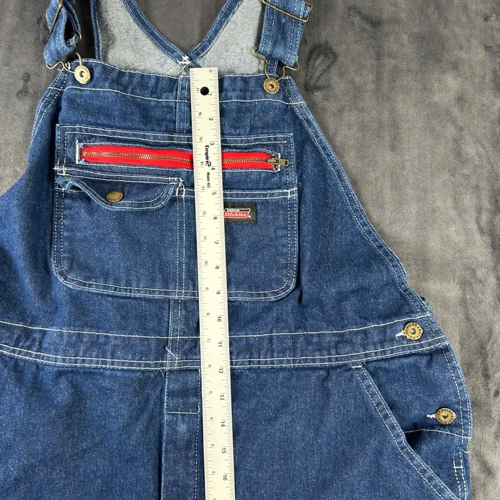 Dickies Denim Bib Overalls Mens Large Blue Carpenter Workwear Jeans